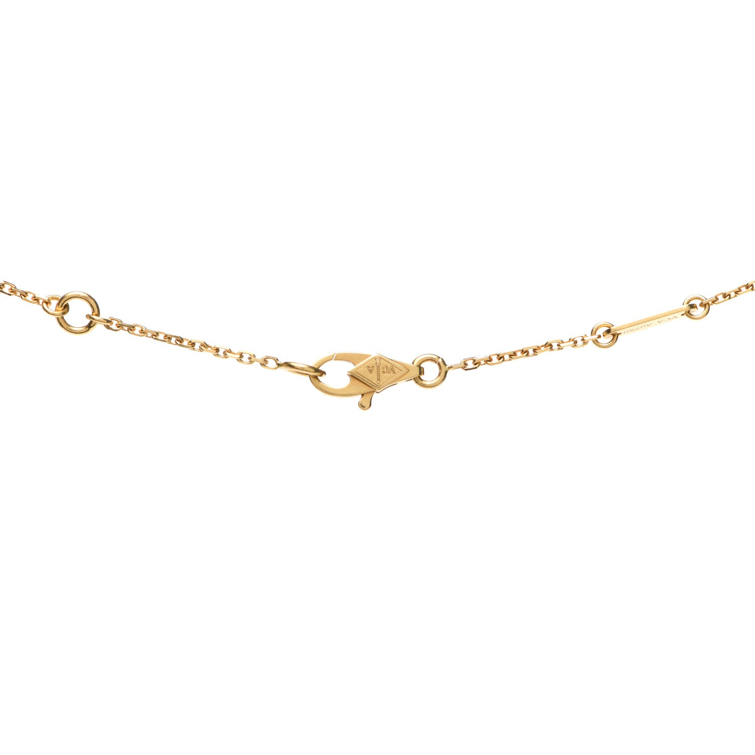 Van Cleef & Arpels 18K Yellow Gold Mother of Pearl Sweet Alhambra Pendant Necklace 4 of 5