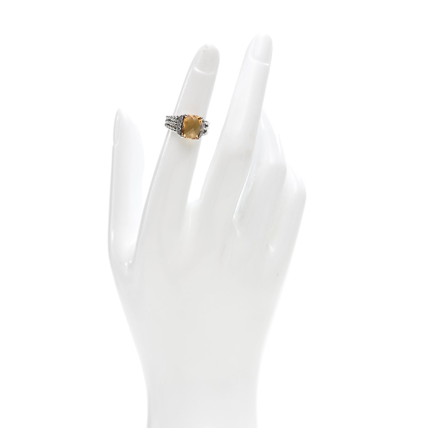 Sterling Silver Diamond Citrine 10mm Petite Wheaton Ring 47 4