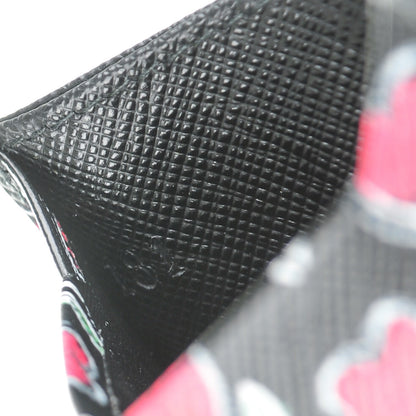 Prada Saffiano Love Print Metal Card Case Black 7 of 7