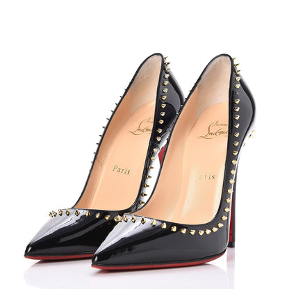 Christian Louboutin Patent Anjalina 120 Studded Pumps 37 Black 3 of 8