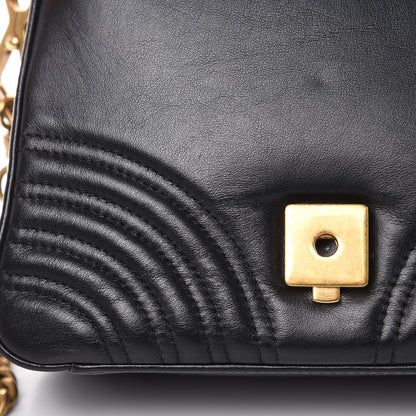 Gucci Calfskin Matelasse Mini GG Marmont Top Handle Shoulder Bag Black 10 of 16