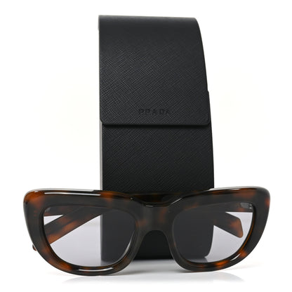 Prada Acetate Shadowplay Rectangular Sunglasses SPR D07 Juniper Tortoise 7 of 7