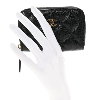 Chanel Caviar Quilted Zip Coin Purse Black 2 of 8