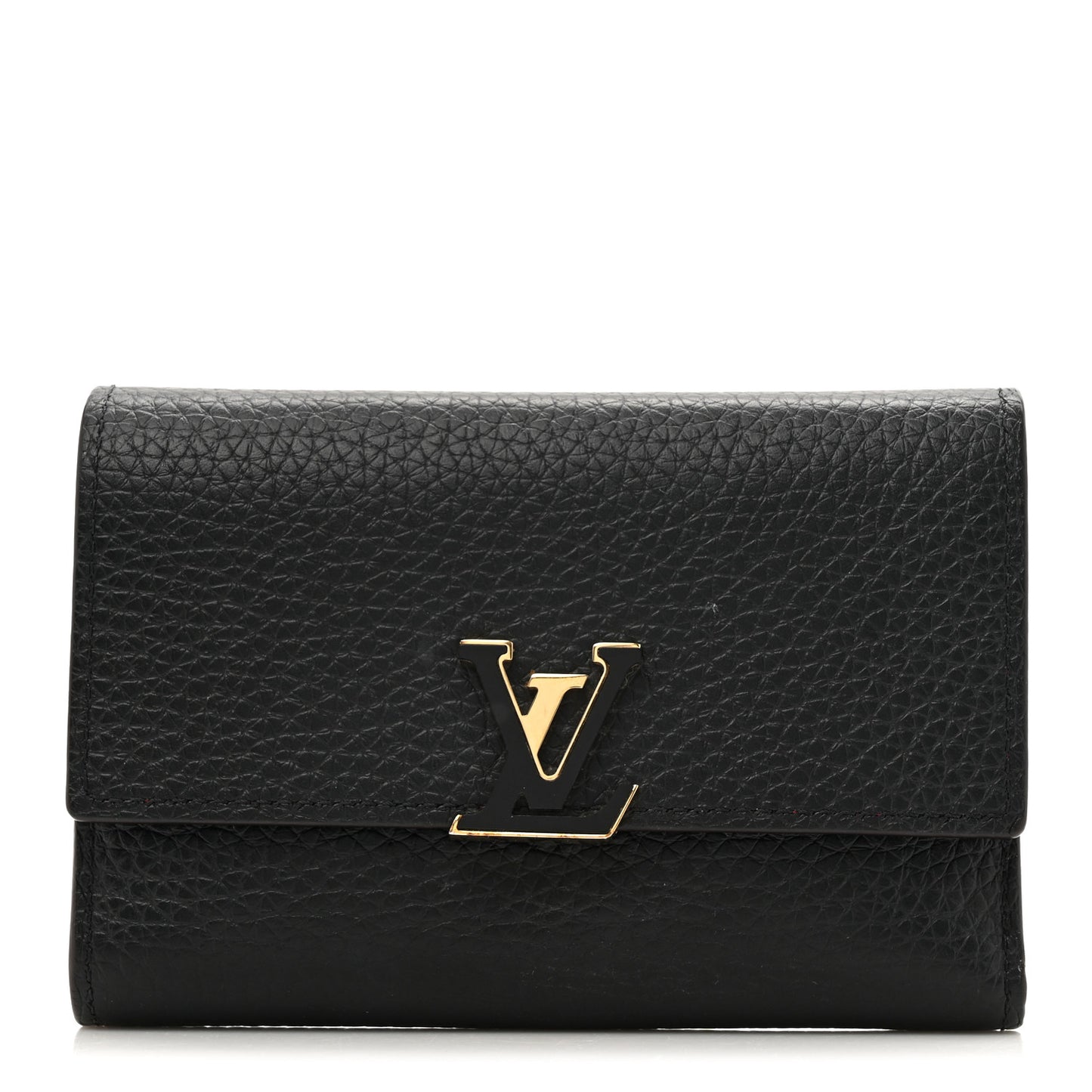 Taurillon Capucines Compact Wallet Black