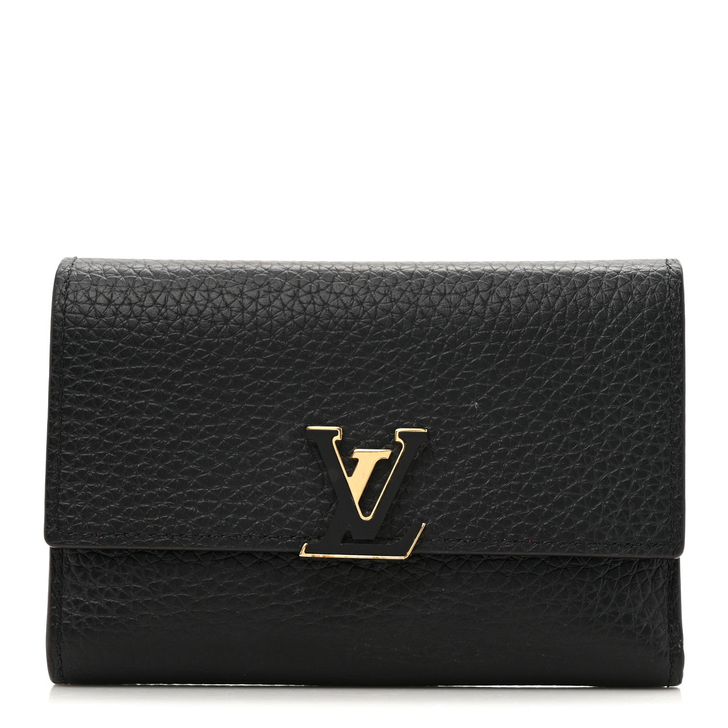 Louis Vuitton Taurillon Capucines Compact Wallet Black 1 of 7