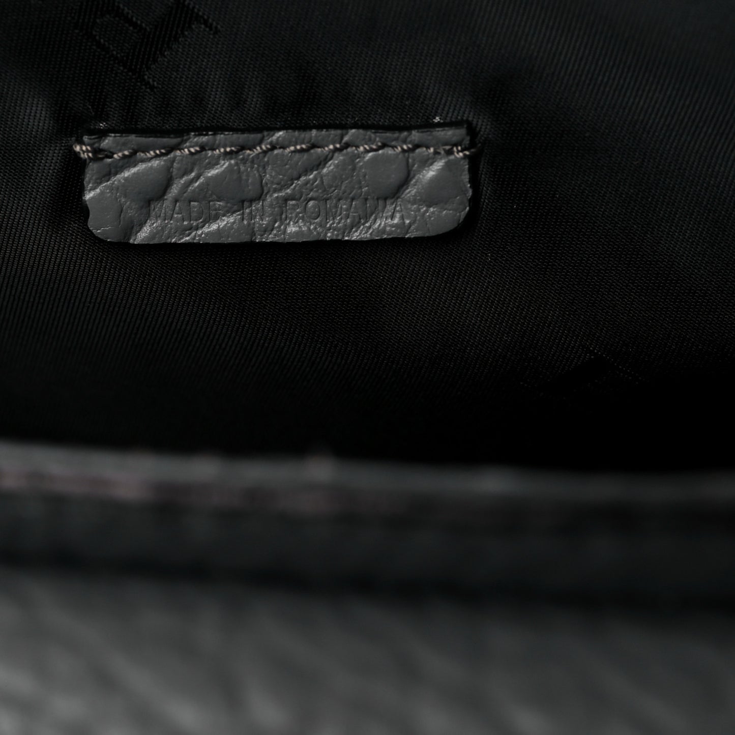 Grainy Calfskin Heritage Grain Mini Crossbody Bag Grey