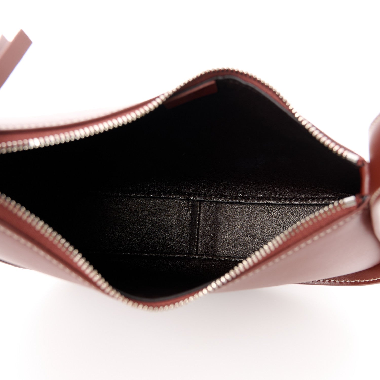 The Row Smooth Calfskin Half Moon Shoulder Bag Cherry Wood 5 of 10