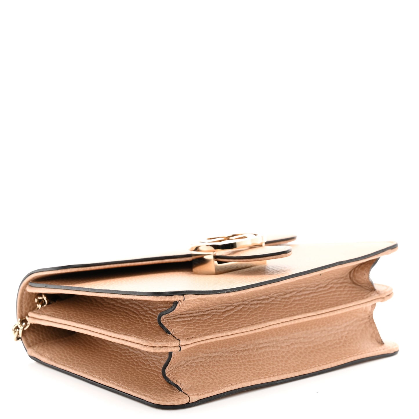 Dollar Calfskin Small Interlocking G Shoulder Bag Camelia