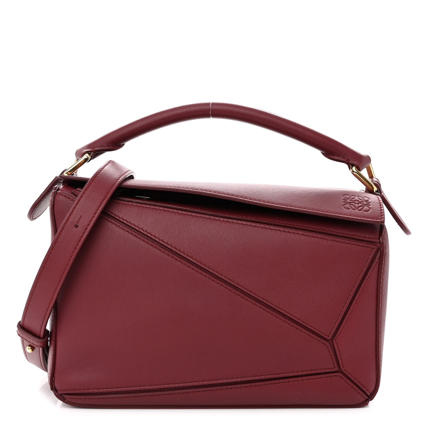 Loewe Calfskin Small Puzzle Bag Wine 1 of 9