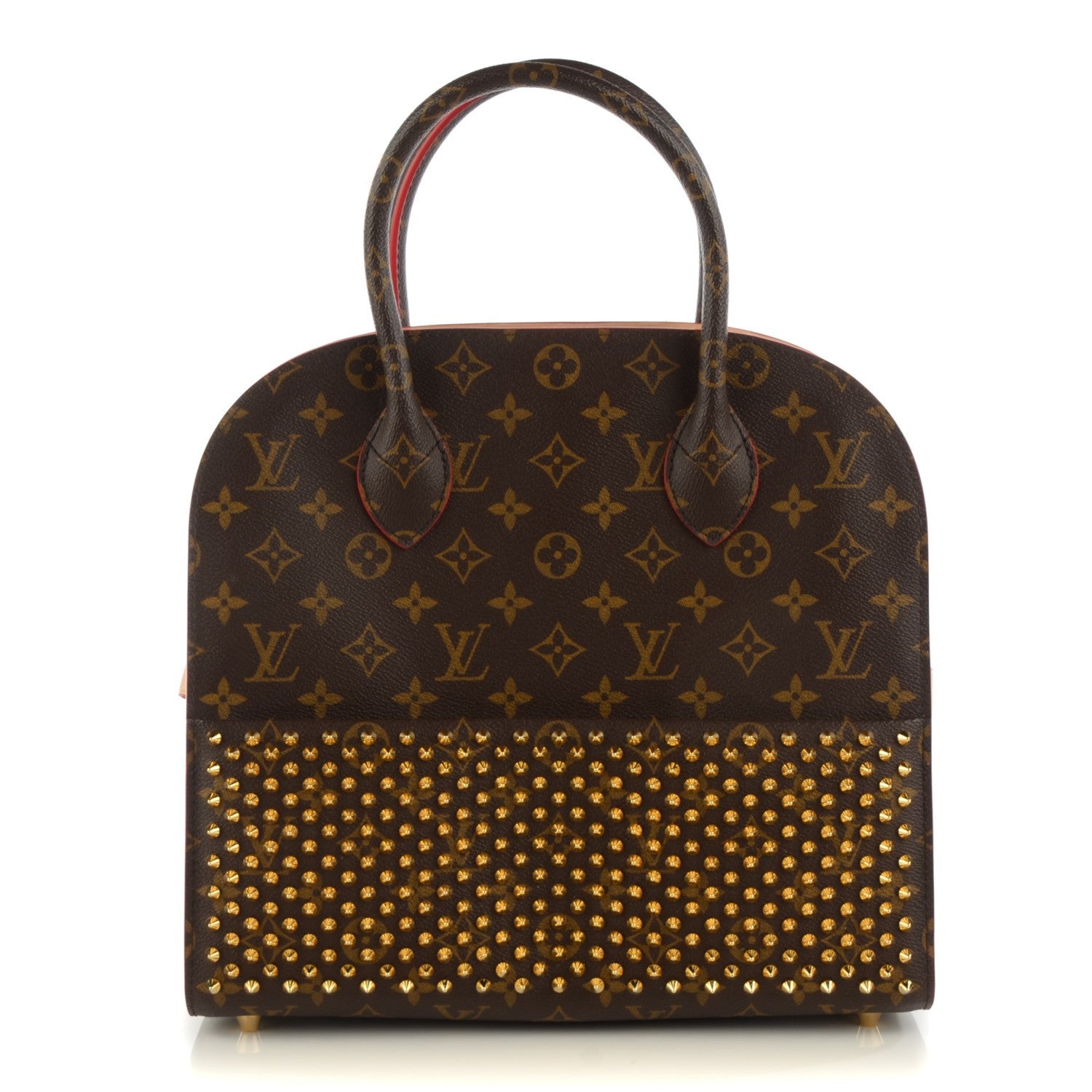Louis Vuitton Monogram Calf Hair Spikes Iconoclasts Christian Louboutin Tote Red 1 of 7