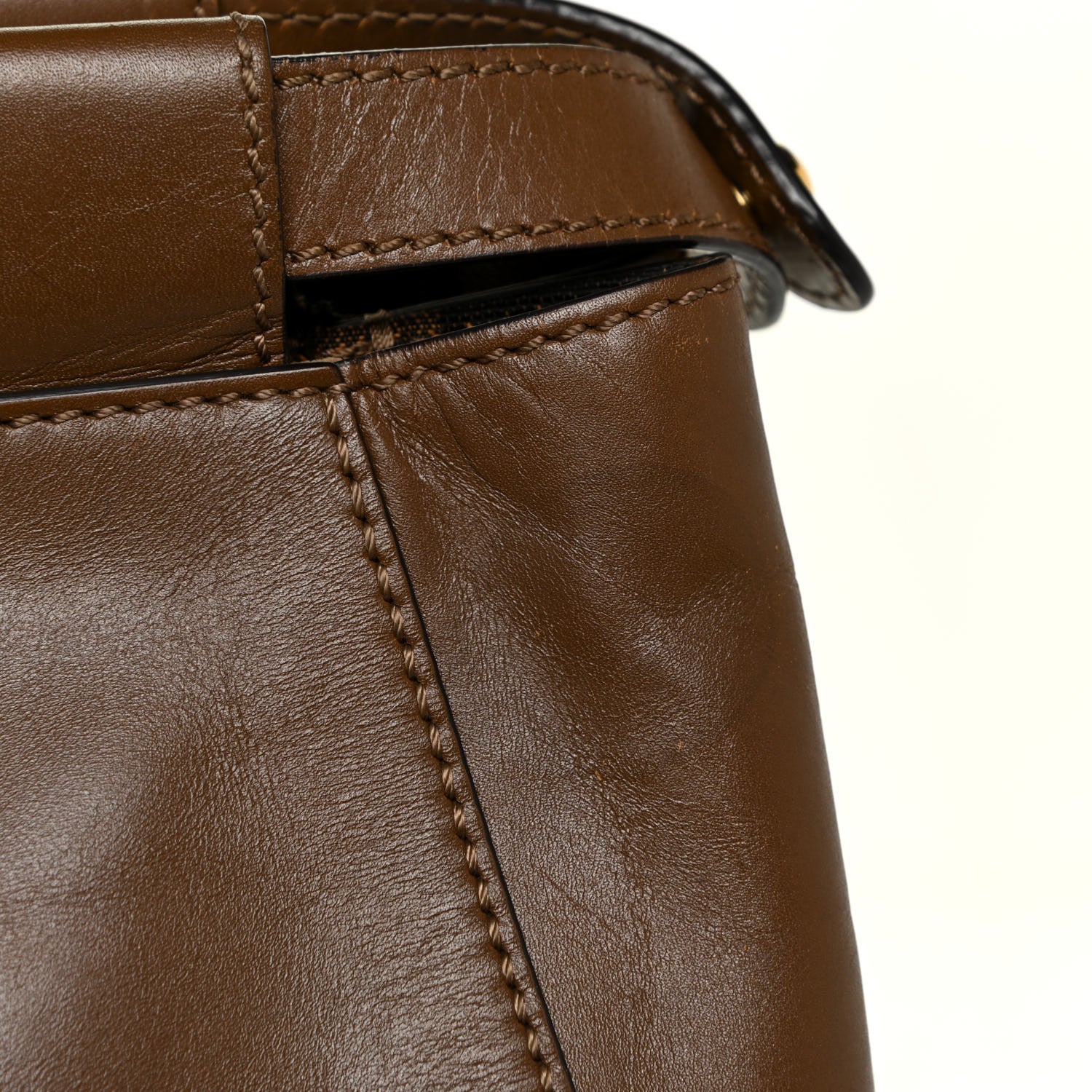 Fendi Vitello Morgan Fabric Jacquard Pequin Large Peekaboo Iconic Satchel Foresta Tobacco Black 18 of 26
