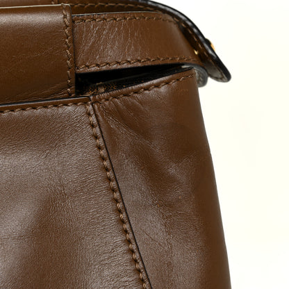 Fendi Vitello Morgan Fabric Jacquard Pequin Large Peekaboo Iconic Satchel Foresta Tobacco Black 18 of 26