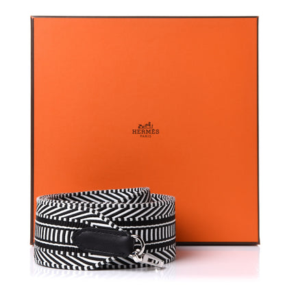 Hermes Toile Swift 50mm Sangle Cavale Shoulder Strap Black Ecru 5 of 5