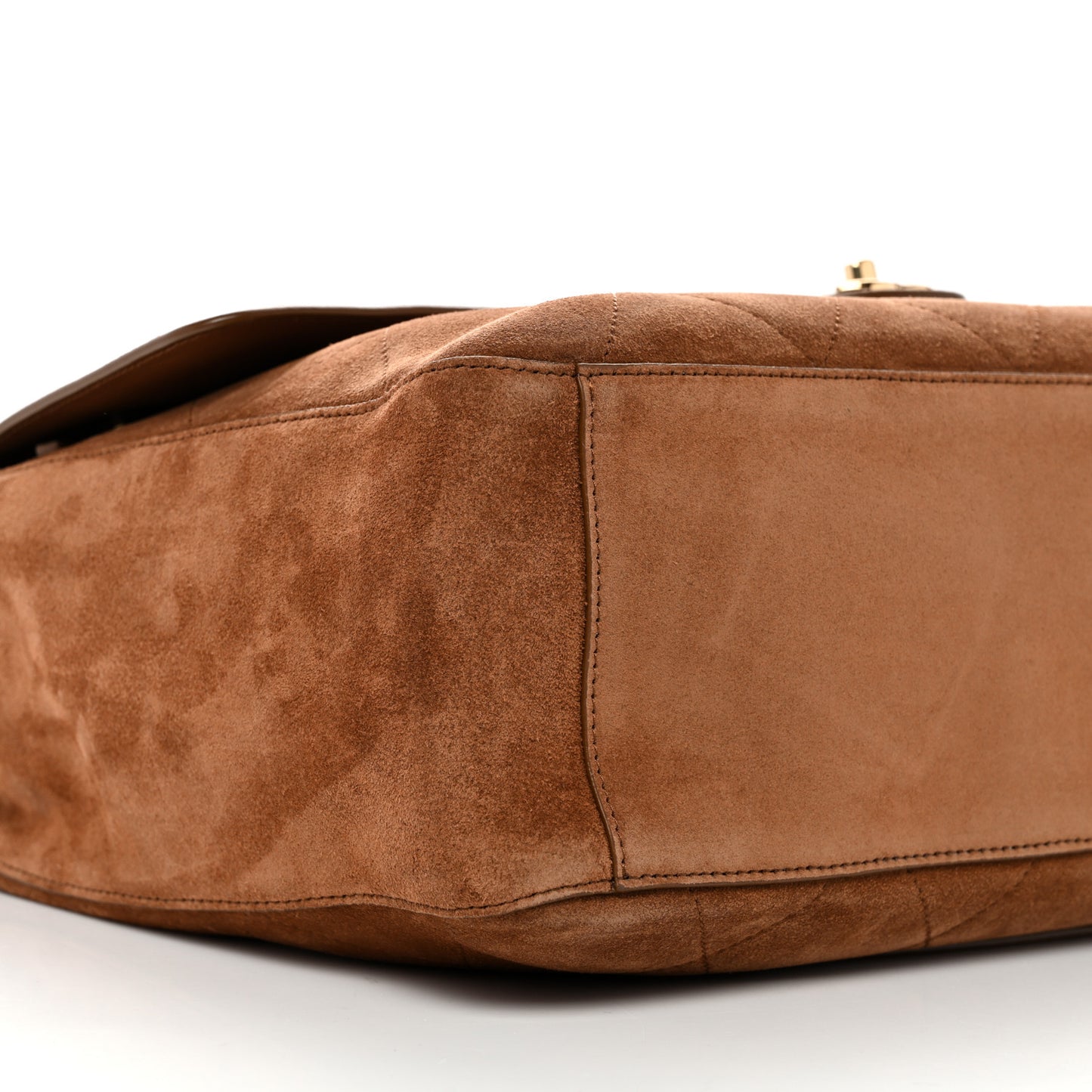 Suede Calfskin Souplissimo Maxi Flap Camel