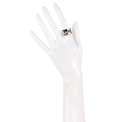 Hermes Palladium Epsom Collier De Chien CDC Ring 9 White 2 of 5
