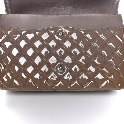 Chanel Patent Calfskin Quilted Maxi Double Flap Grey 9 of 12