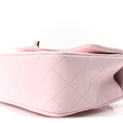Chanel Lambskin Quilted Mini Top Handle Rectangular Flap Light Pink 9 of 10