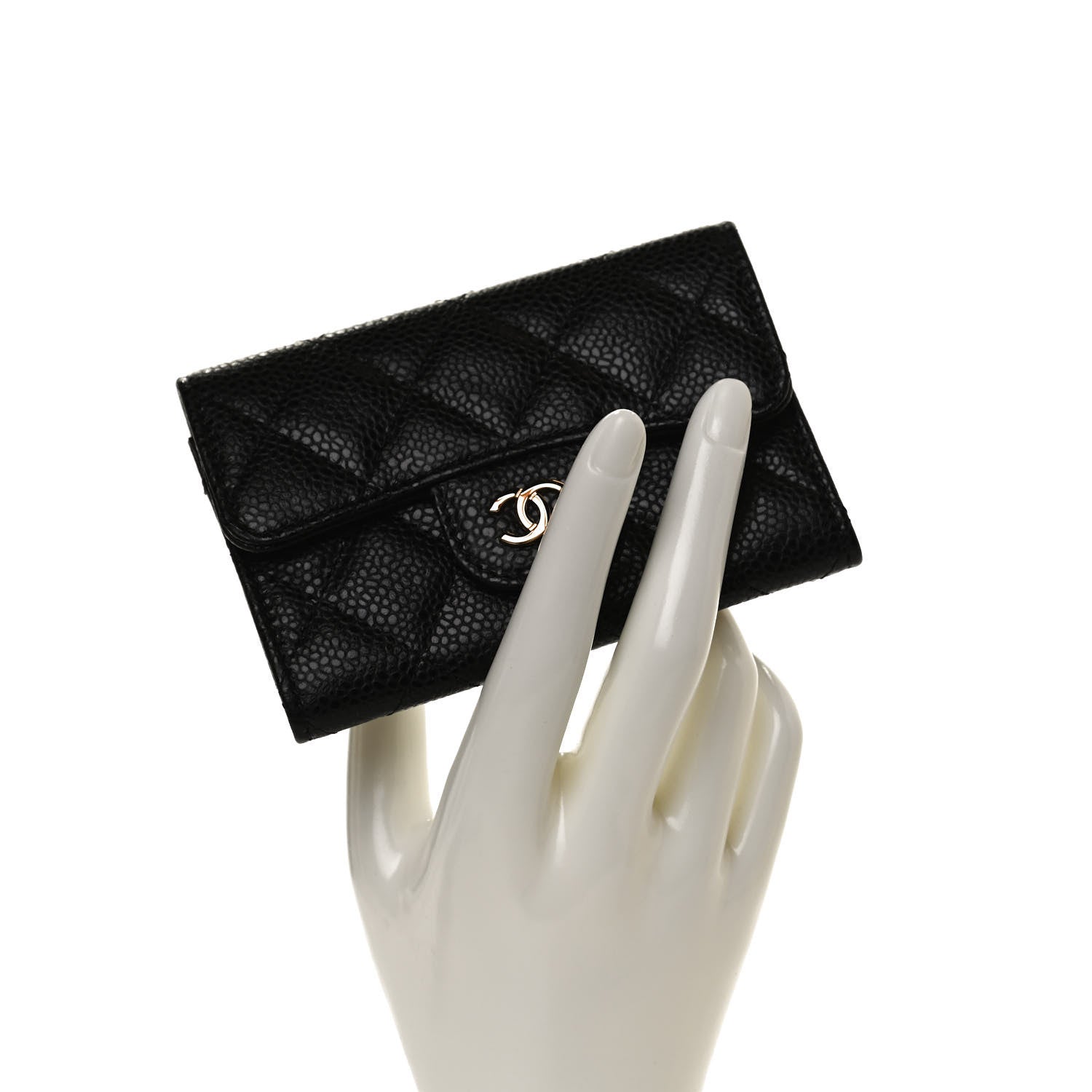 Chanel Caviar Quilted Flap Card Holder Black 2 of 10