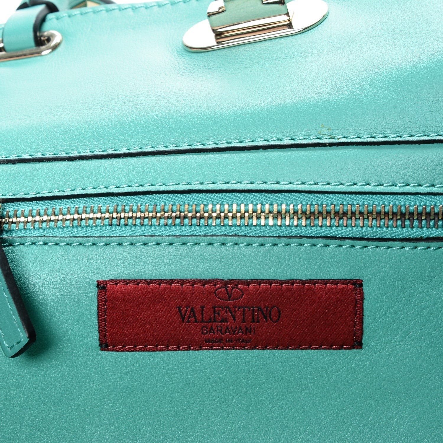 Valentino Garavani Vitello Small Rockstud Tote Colibri 6 of 7