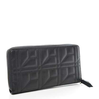 Gucci Calfskin Matelasse Pearly GG Marmont Zip Around Wallet Black 3 of 9