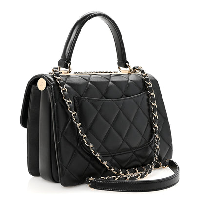 Chanel Lambskin Quilted Small Trendy CC Chain Dual Handle Flap Bag Black 3 of 10