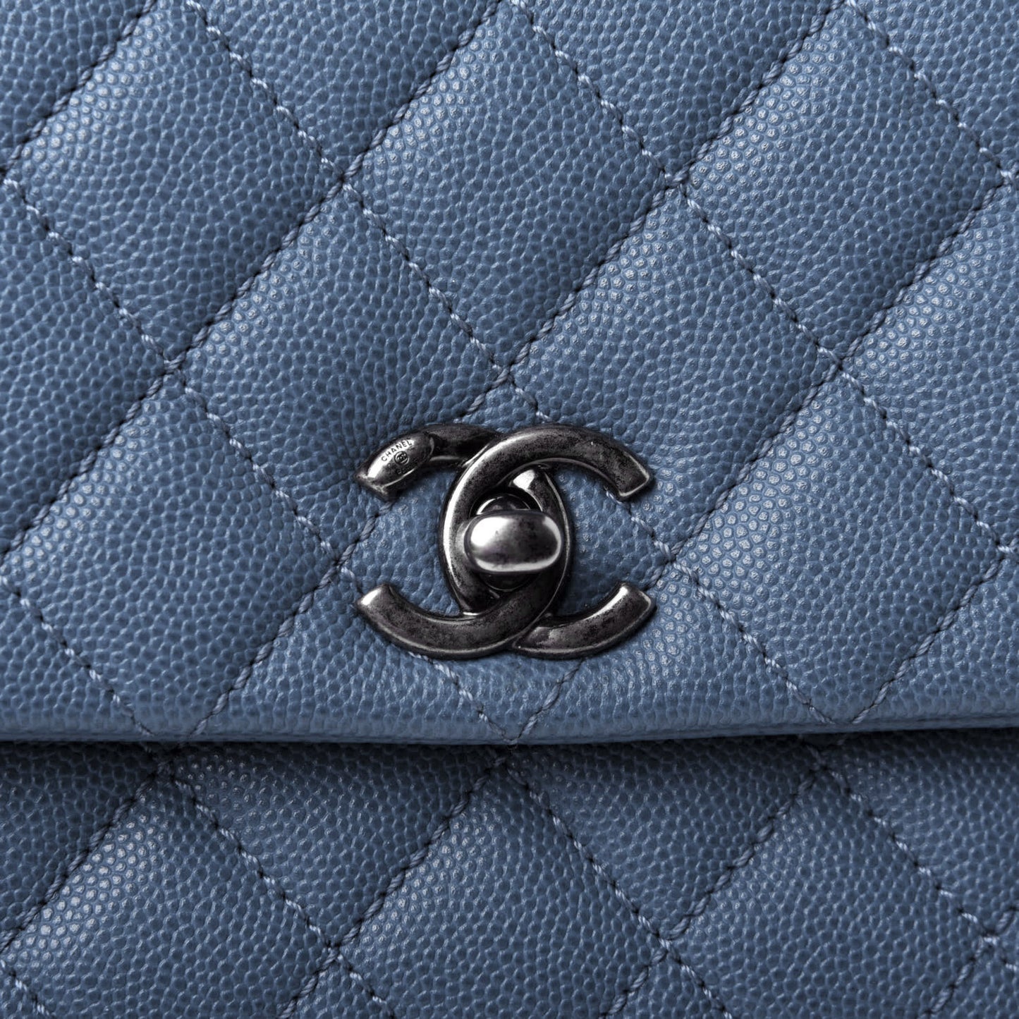 Caviar Quilted Mini Coco Handle Flap Navy