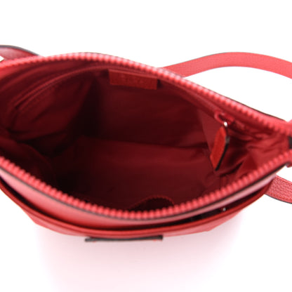 Gucci Nylon Monogram Dollar Calfskin Small Flat Messenger Bag Vibrant Red 5 of 9