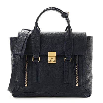 3.1 Phillip Lim Textured Calfskin Medium Pashli Satchel Ink 1 of 7