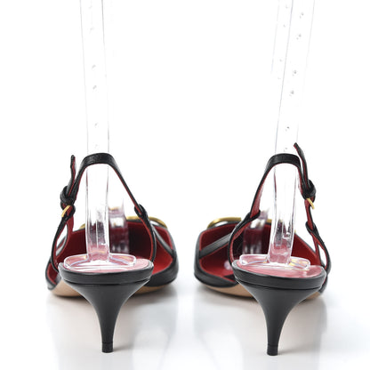 Valentino Garavani Calfskin Vlogo Slingback 40mm Pumps 40 Black 6 of 10
