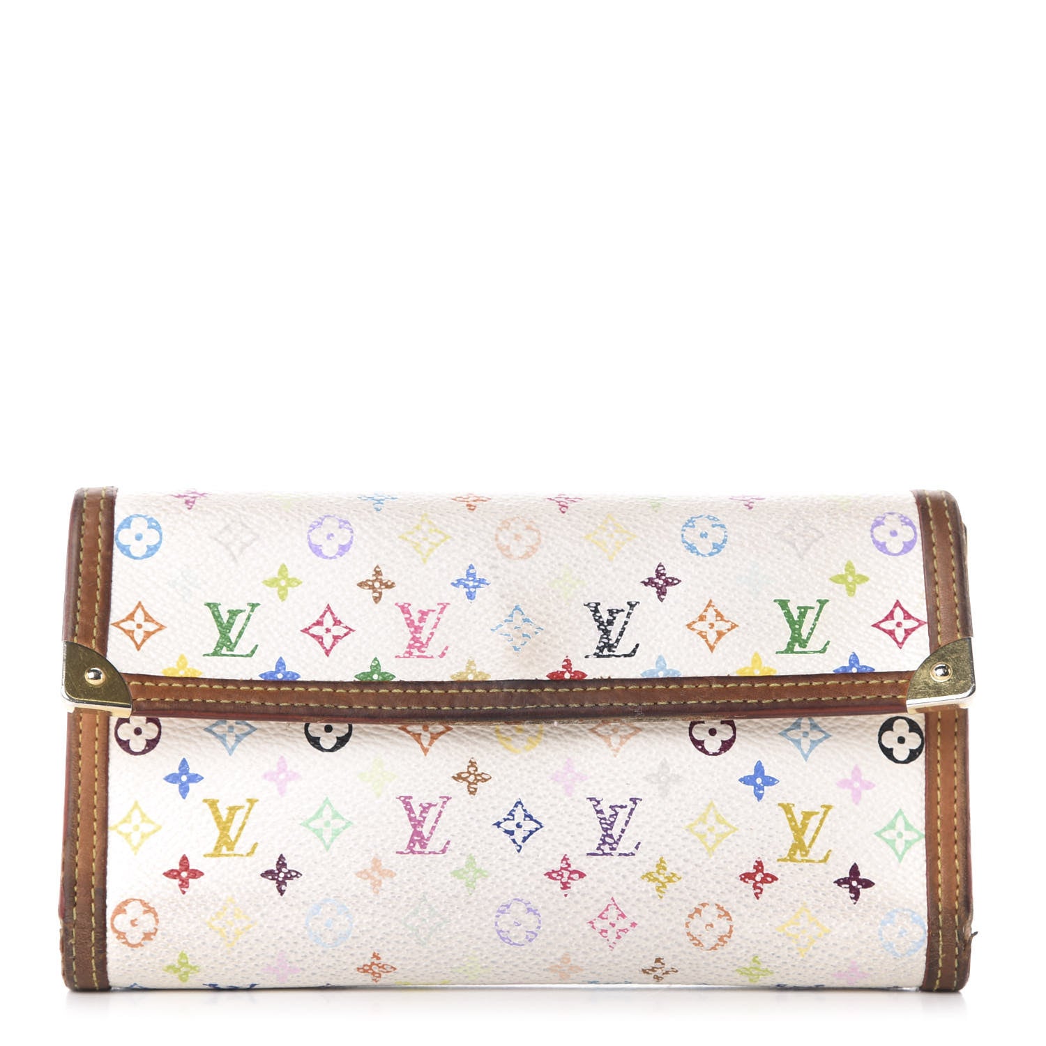 Louis Vuitton Monogram Multicolor Porte Tresor International Wallet White 1 of 10