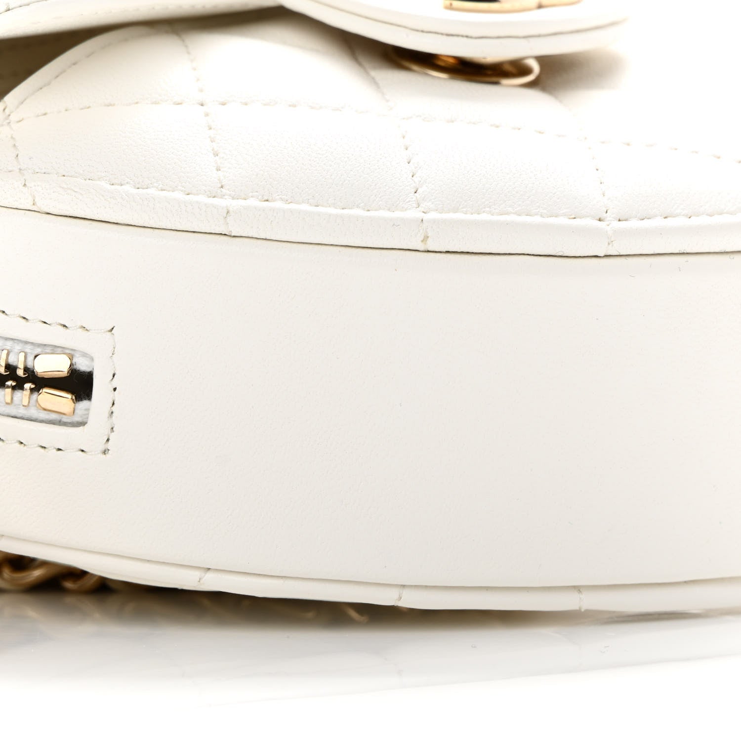 Chanel Lambskin Quilted CC In Love Heart Clutch With Chain White 9 of 11
