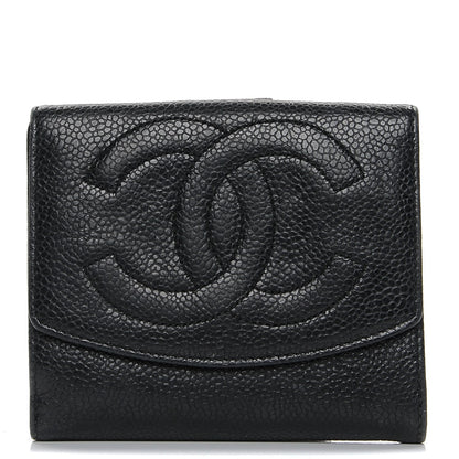 Chanel Caviar Timeless CC Compact French Wallet Black 1 of 9