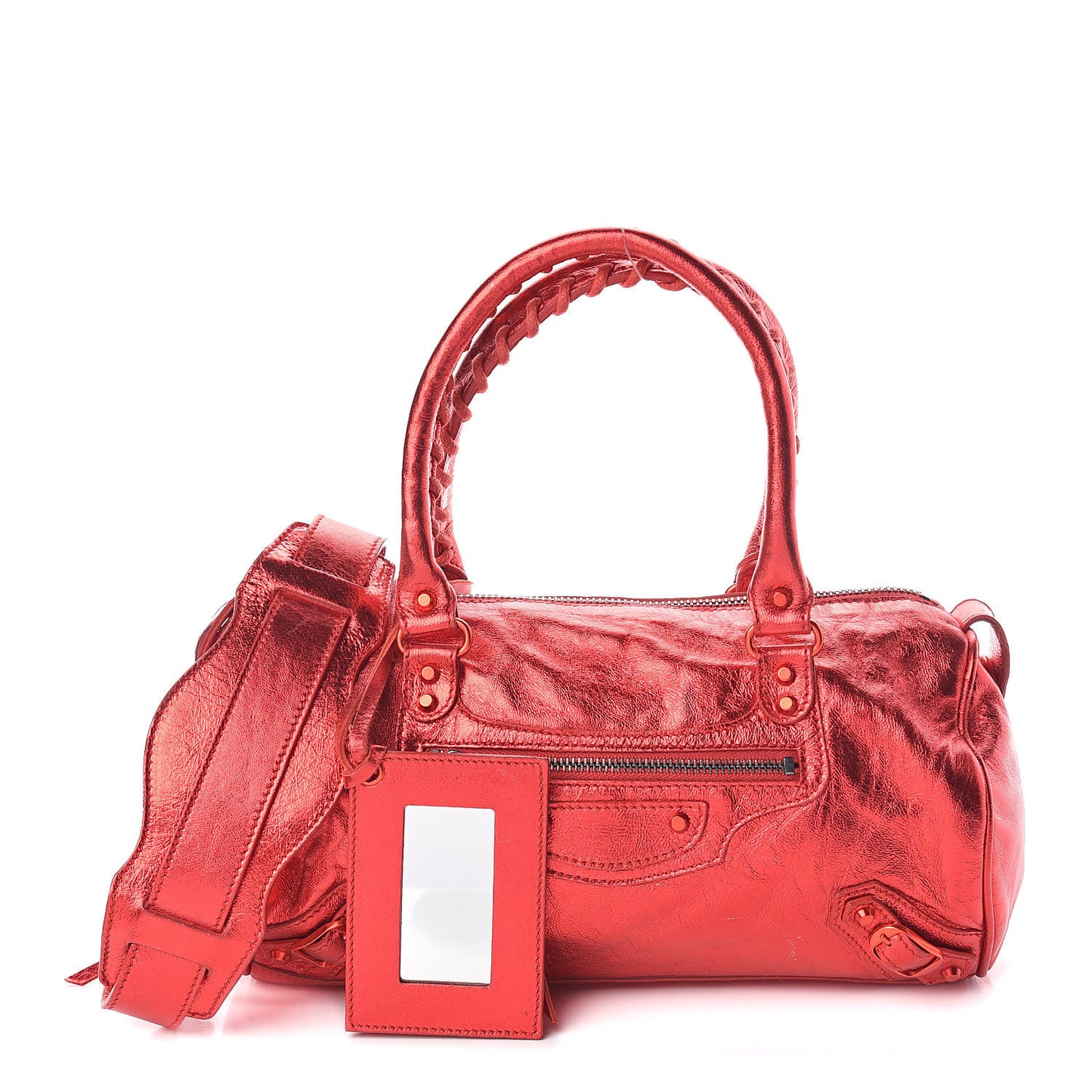 Metallic Agneau Classic Hardware Twiggy Red