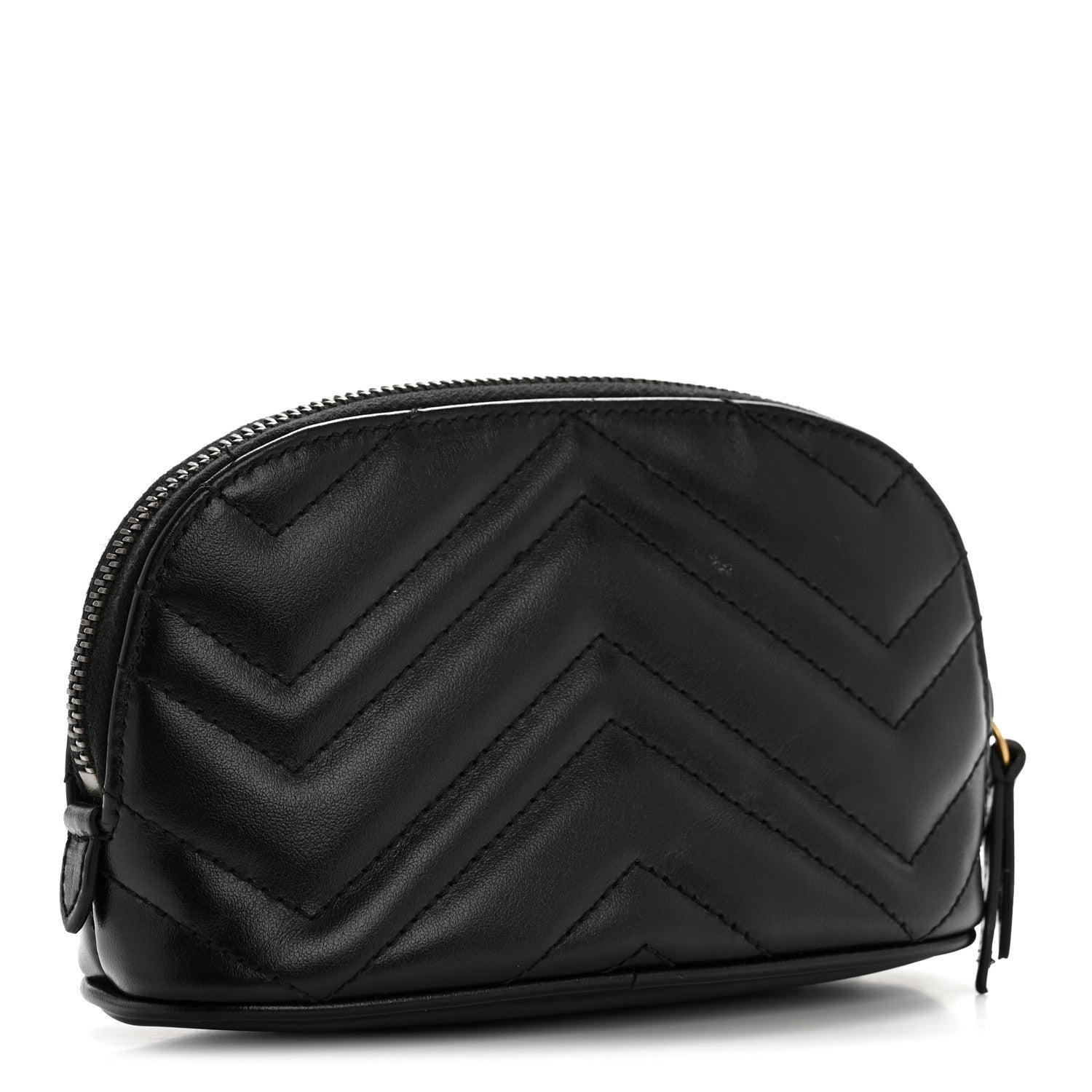 Gucci Calfskin Matelasse GG Marmont Pouch Cosmetic Case Black 3 of 9