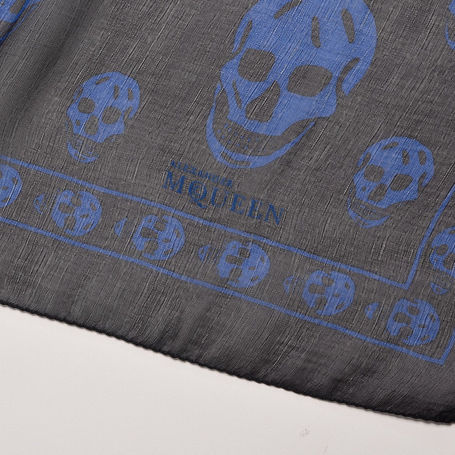 Silk Chiffon Skull Scarf Blue
