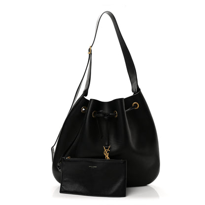 Saint Laurent Calfskin Medium Paris VII Flat Hobo Black 3 of 14