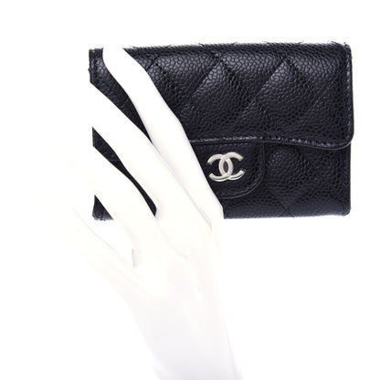 Chanel Caviar Quilted Flap Card Holder Wallet Black 2 of 9