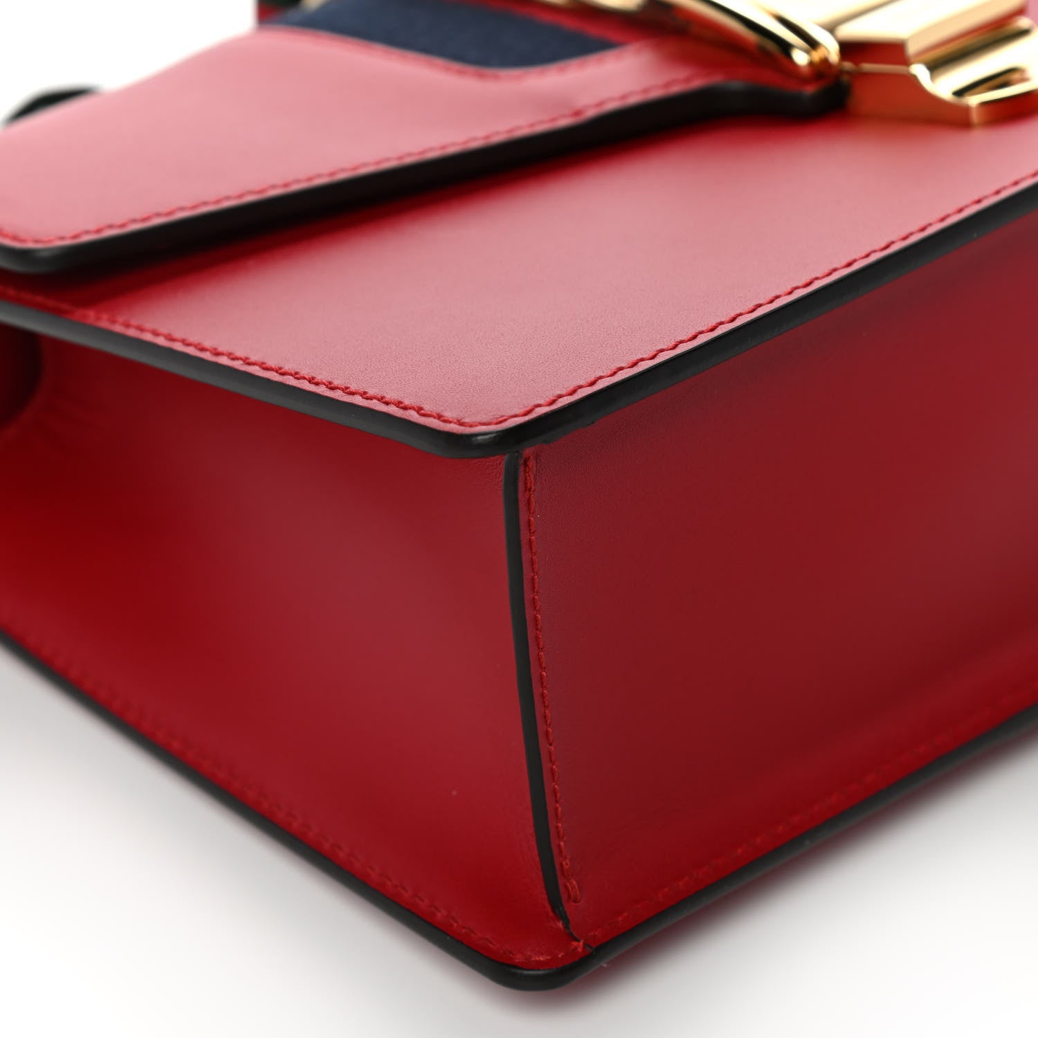 Gucci Calfskin Small Sylvie Shoulder Bag Hibiscus Red 10 of 11