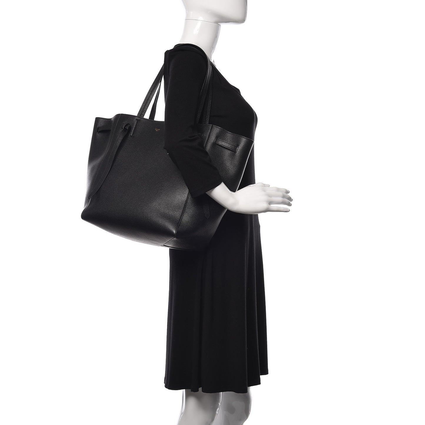 Soft Grained Calfskin Small Belt Cabas Phantom Black
