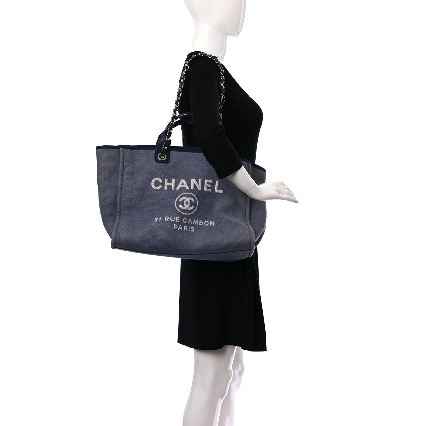 Canvas Medium Deauville Tote Blue