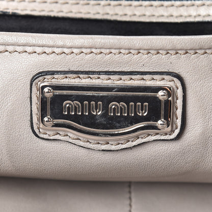 Miu Miu Vitello Soft Calfskin Shopping Tote Fumo 6 of 21