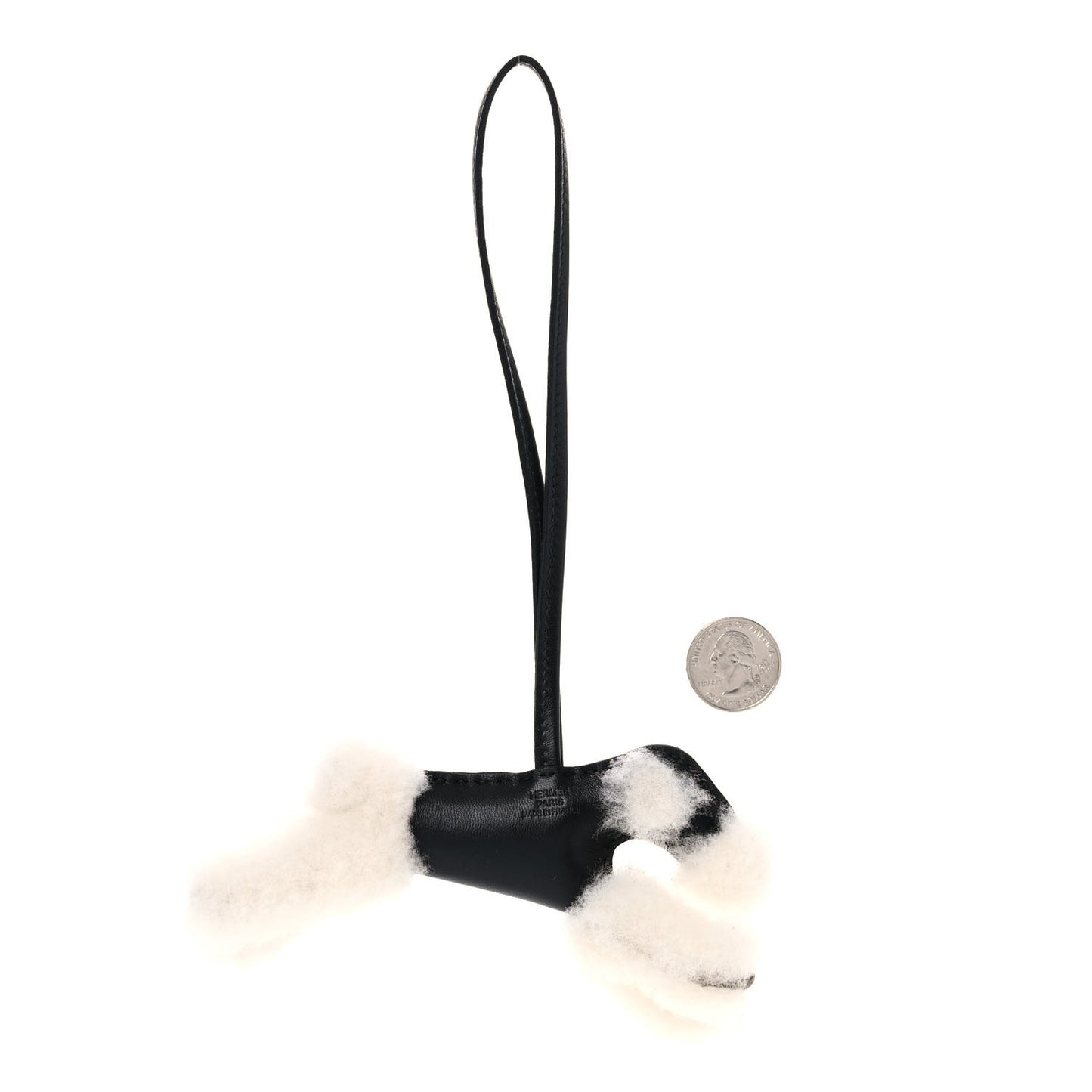 Milo Lambskin Shearling Budy Charm Black