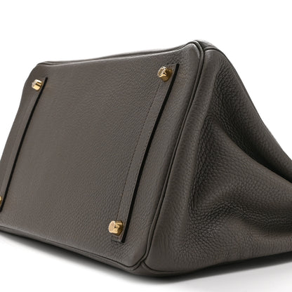 Hermes Taurillon Clemence Birkin 35 Etain 10 of 10
