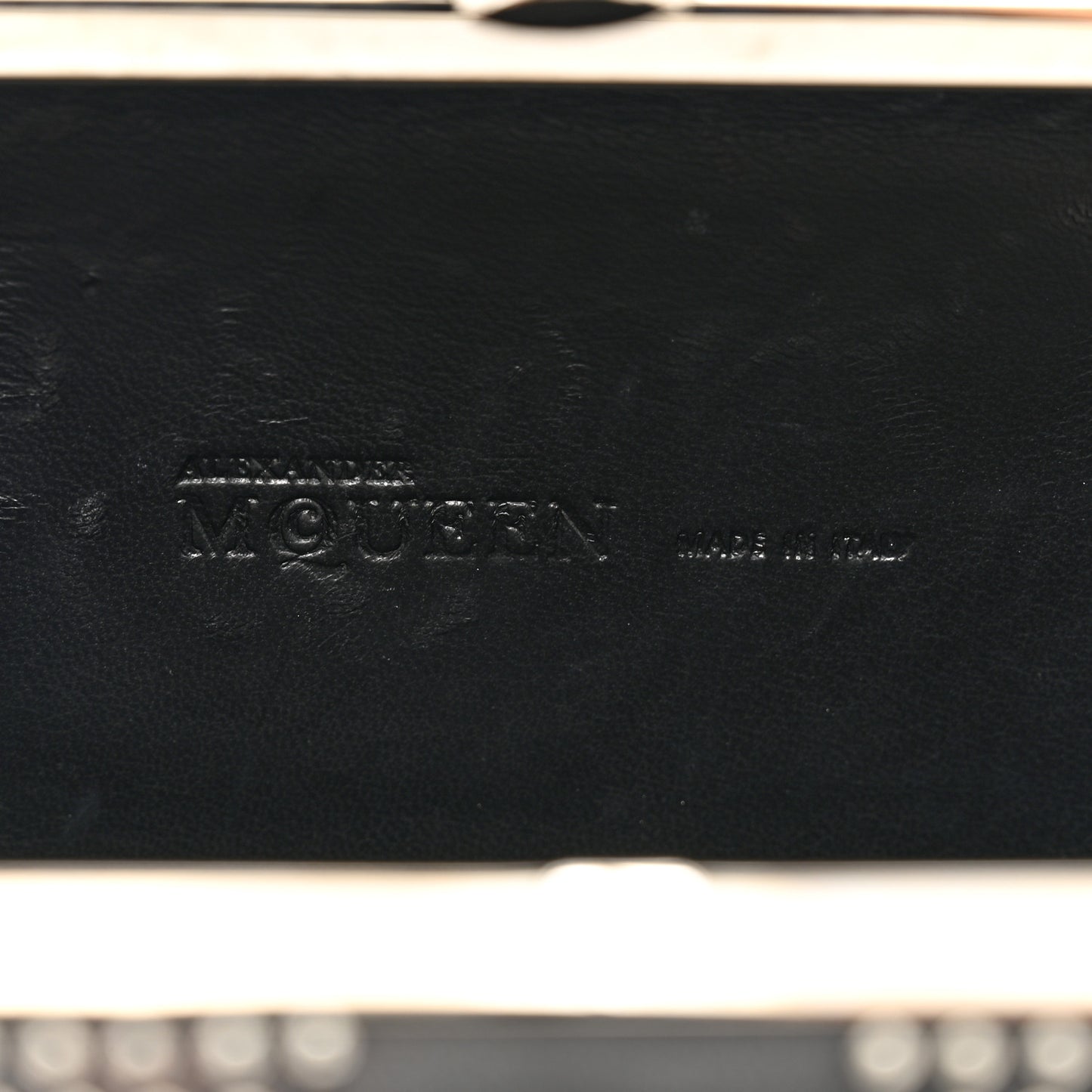 Calfskin Studded Britannia Skull Box Clutch Black
