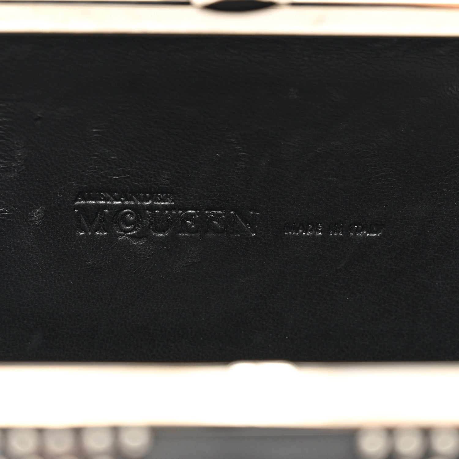 Alexander McQueen Calfskin Studded Britannia Skull Box Clutch Black 6 of 7