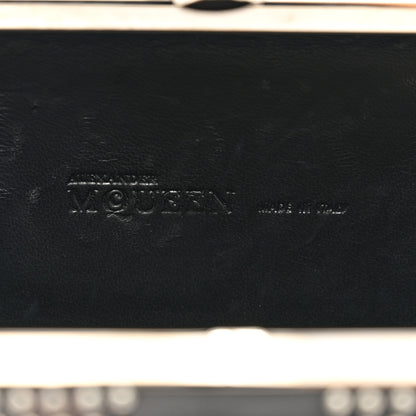 Alexander McQueen Calfskin Studded Britannia Skull Box Clutch Black 6 of 7