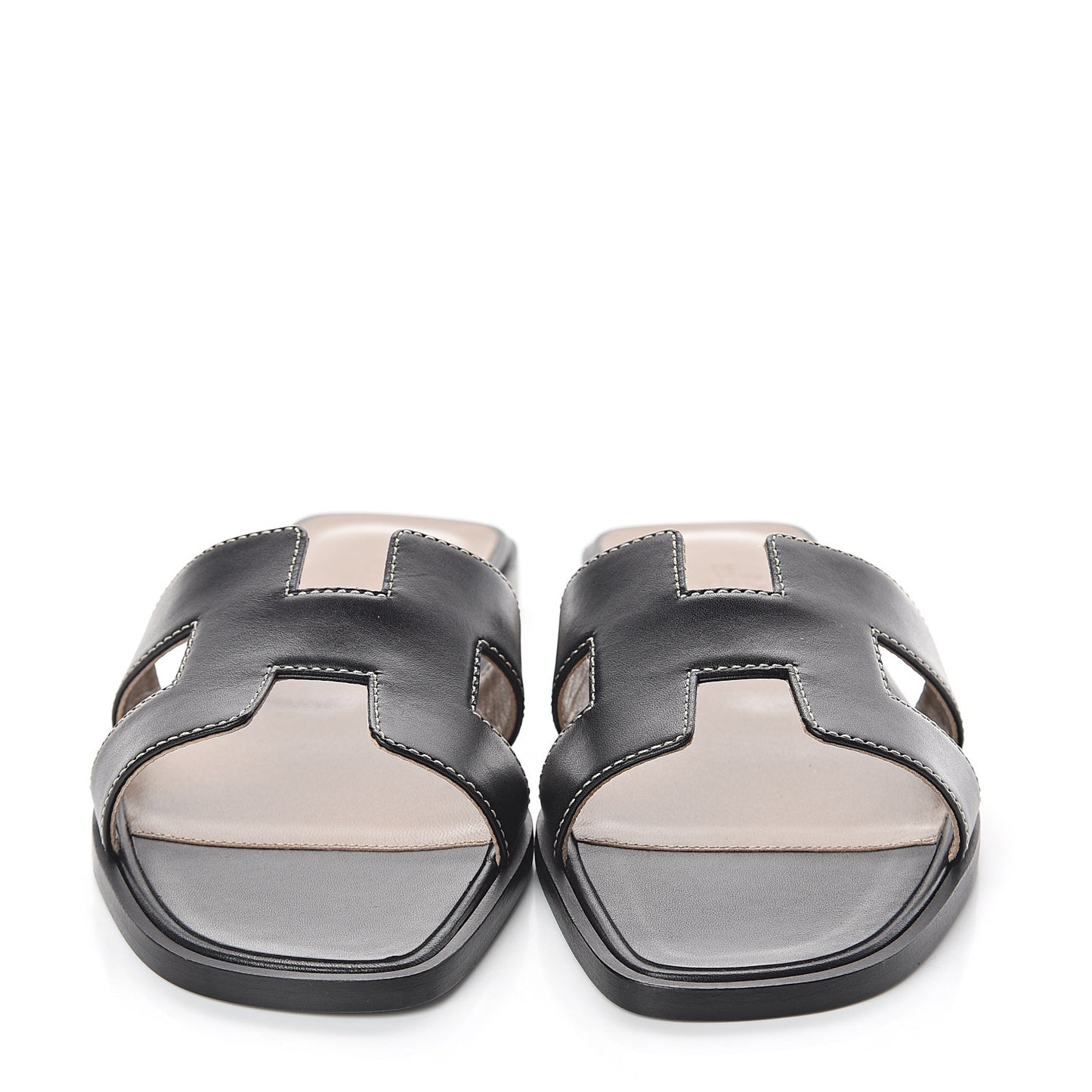 Box Calfskin Oran Sandals 37.5 Black