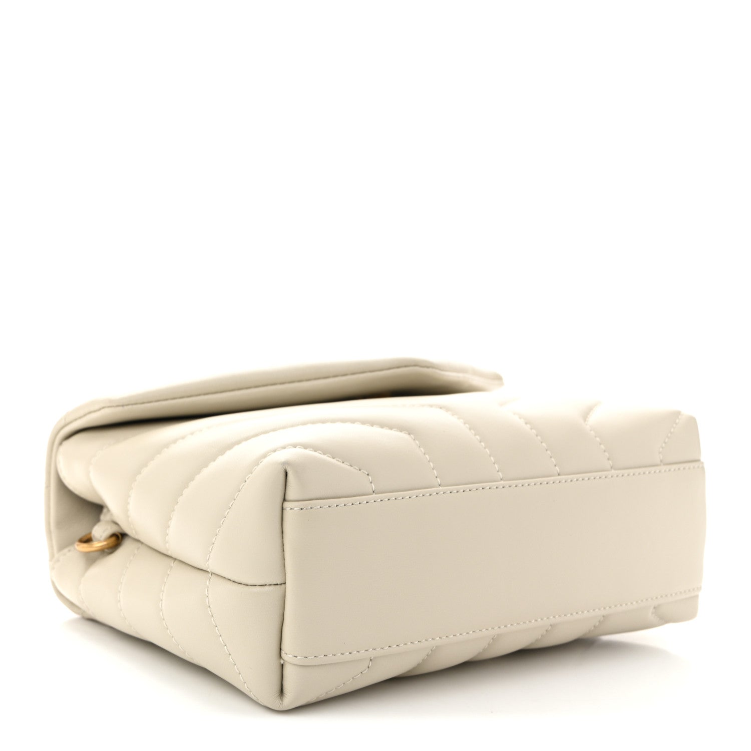 Saint Laurent Calfskin Y Quilted Monogram Toy Loulou Crossbody Bag Crema Soft 4 of 10