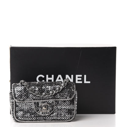 Chanel Sequin Micro Flap Dark Silver 12 of 12