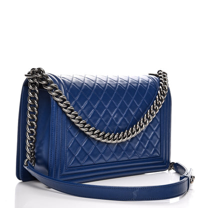 Chanel Lambskin Quilted New Medium Boy Flap Dark Blue 3 of 15
